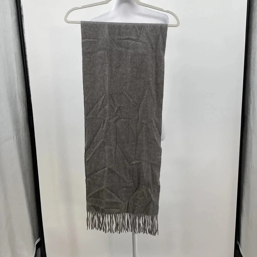 Underson Registered Est 2019 100% Cashmere‎ Scarf One Size Gray Rectangle Fringe